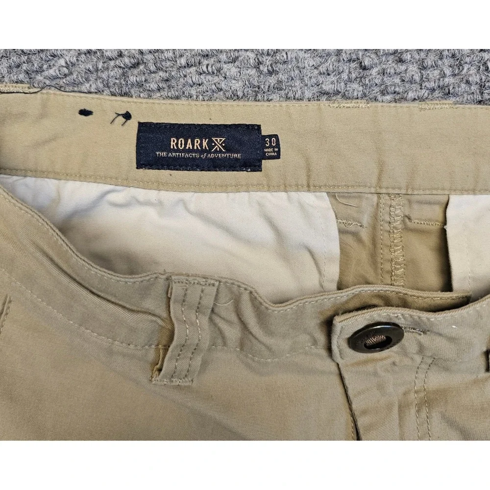 Roark Mens Khaki Straight Fit Flat Front Chino‎ Khaki Pants Size 30